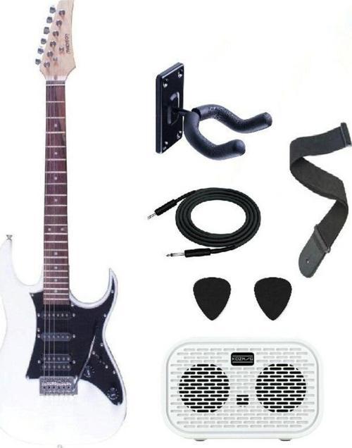 Meg-Wh Beyaz Elektro Gitar Set
