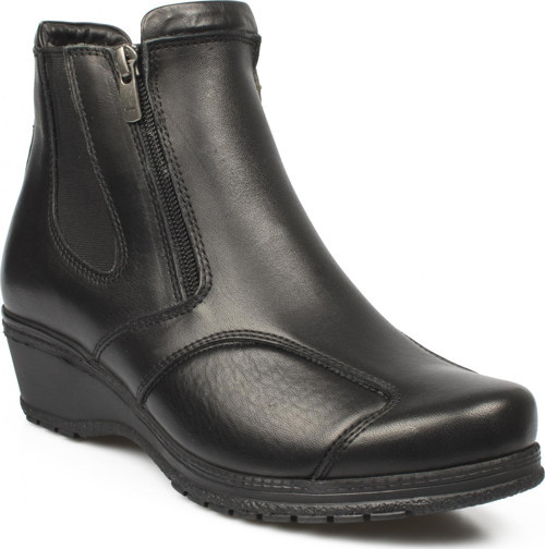 25652 Dude Cift Fermuarlı Comfort Siyah Kadın Bot 41