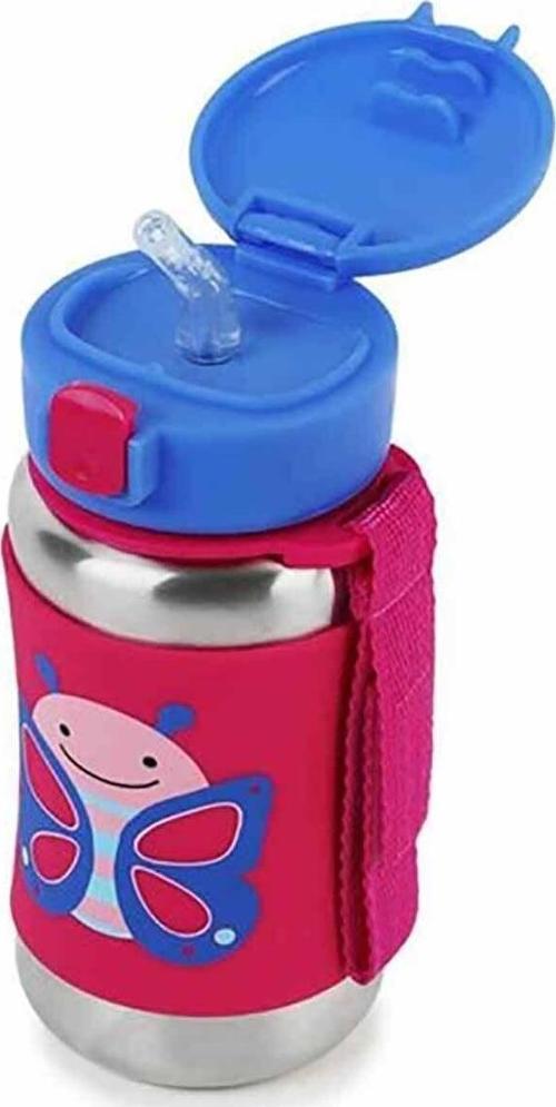 Pipetli Paslanmaz Çelik Suluk 350Ml Kelebek - Yubi Oyuncak