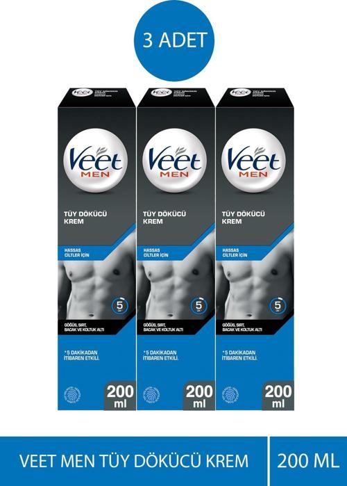 Hassas Ciltler İçin Tüy Dökücü Krem 200 ml 3 Adet