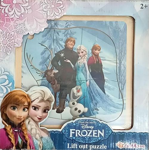 Elsa Anna ve Arkadaşları Frozen Ahşap Puzzle Resimli Yap Boz 20x20 cm