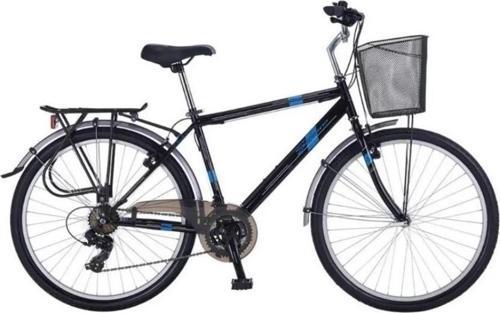Bodrum 700 28" Jant 48 CM Kadro Sepetli Çamurluklu Bagajlı 21 Vites Şehir Bisikleti Siyah MAVİ