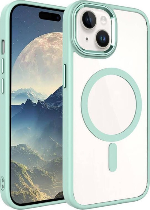 Apple iPhone 15 Kılıf Wireless Şarj Özellikli Zore Krom Magsafe Silikon Kapak