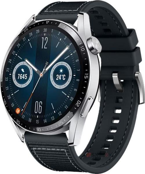 Huawei Watch GT2 Elite-Sport-Classic 46mm-GT2 Pro 22mm Uyumlu Dikiş Desenli Dokuma Silikon Kordon