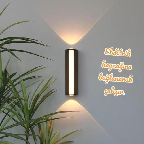 3000K Günışığı 12 Watt Led Aplik, İç Ve Dış Mekan Duvar Aplik, Modern Armatür, Teras, Balkon Aplik