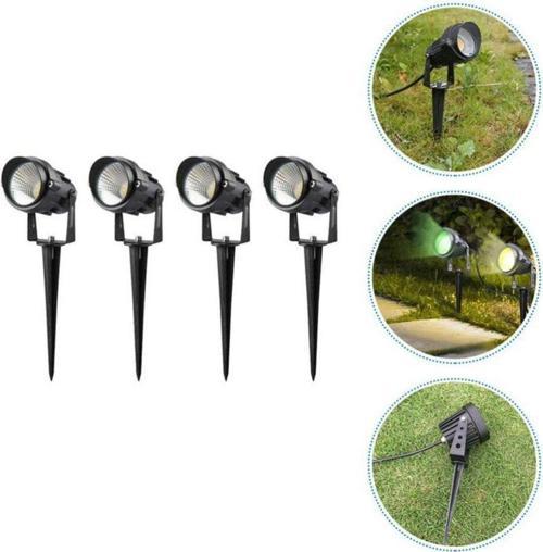 4 Adet Elektrikle Çalışır, 5 Watt Günışığı Kazıklı Bahçe Armatürü, Çim, Çiçek, Ağaç Aydınlatma Aplik