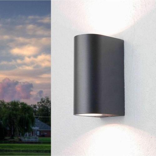 10 Adet Iç - Dış Mekan Dekoratif Çift Yönlü Modern Aplik - Oval Antrasit