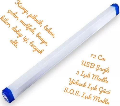 72 Cm, 30 Watt, Şarjlı, Acil Yardım Modlu, Dimli, Tekne, Çadır, Tezgah Altı, Dolap İçi Led Aplik