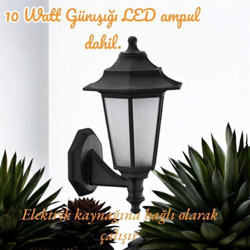 10 W. Günışığı Led Ampullü, Dekoratif Bahçe, Balkon, Teras, Kapı Giriş Apliği, Bahçe Duvar Armatürü