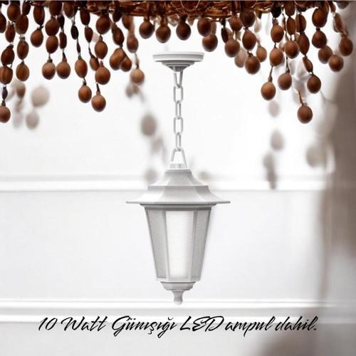 10 Watt Günışığı Ampullü Plastik Kasa İç Ve Dış Mekan, Bahçe Avizesi, Balkon, Teras, Kamelya Sarkıt