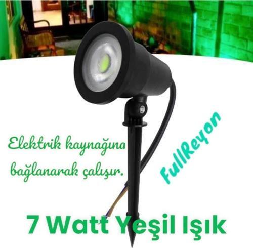 Elektrikle Çalışır, 7 Watt Yeşil Işık Kazıklı Bahçe Armatürü, Çim Çiçek, Ağaç Aydınlatma Led Armatür