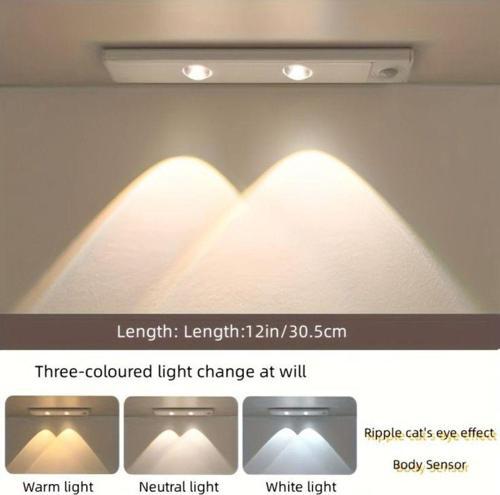 Şarjlı, Sensörlü, 6 Watt, Alüminyum Kasa, Dolap İçi, Tezgah Altı, Çok Amaçlı, Işık Desenli Aplik