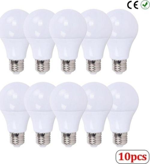 10 Adet 9 Watt E27 Duylu Led Ampul - Gün Işığı - 10'Lu Paket