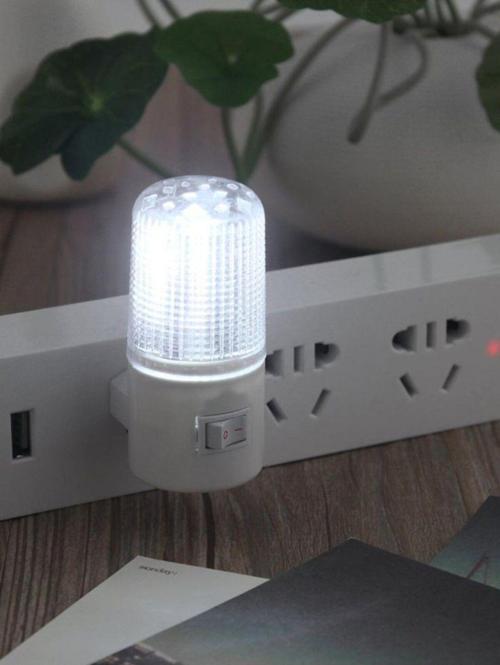 1 Watt Beyaz Işık, Çok Kaliteli, Fişli, Aç - Kapa Düğmeli Gece Lambası, 8 Cm Beyaz Işık Gece Lambası