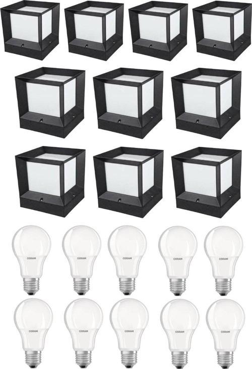 10 Adet Gün Işığı Set Üstü Kare Küp Bahçe Aydınlatma Armatürü