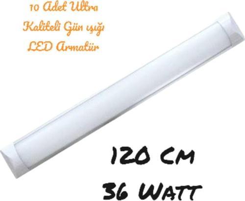 10 Adet Günışığı 3000K, 36 Watt, 120 Cm, Ultra Kaliteli  Led Bant Armatür, Birinci Sınıf Led Armatür