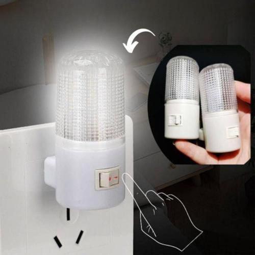 2 Adet 1 Watt Beyaz Işık, Çok Kaliteli, Fişli, Aç - Kapa Düğmeli Gece Lambası, 8 Cm Gece Lambası
