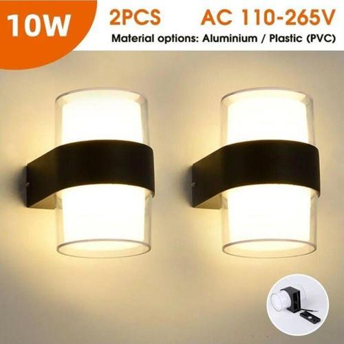 2 Adet Elektrikle Çalışır, 10 Watt Günışığı Alüminyum Kasa Dış Ve İç Mekan Led Aplik Modern Aplik