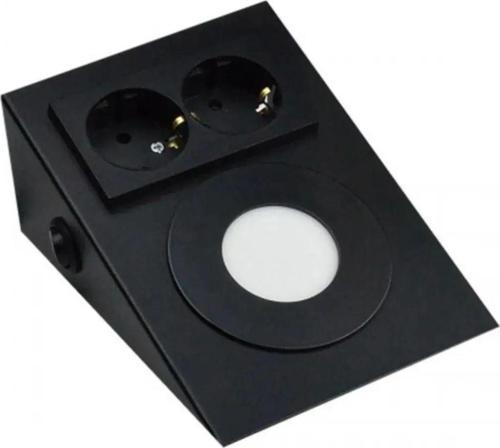 Metal Kasa, 2,5 Watt Beyaz Işık Ledli, Çift Prizli, Aç - Kapa Düğmeli,  Tezgah - Dolap Armatürü