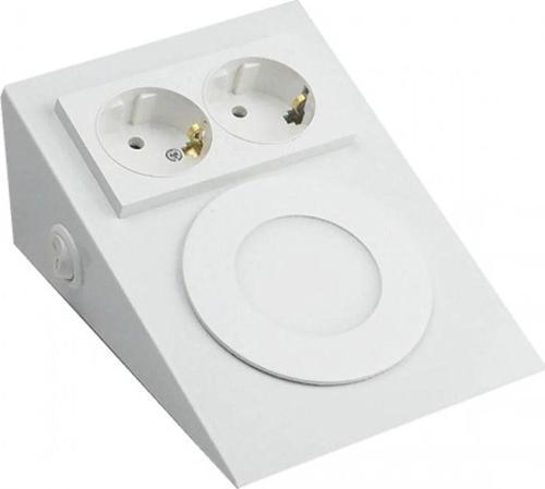 Metal Kasa, Çift Prizli, Aç - Kapa Düğmeli, 2,5 Watt Günışığı Ledli Tezgah - Dolap Armatürü
