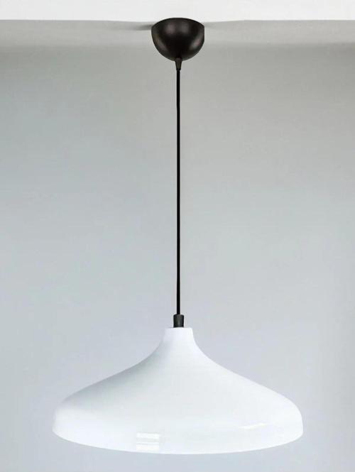 Modern Metal Sarkıt, Salon, Hol, Mutfak Avizesi, Beyaz Renk Metal Avize, 36 Cm Çapında Metal Avize