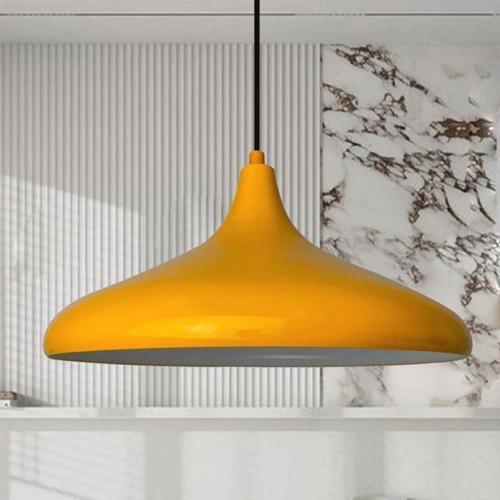 Modern Metal Sarkıt, Salon, Hol, Mutfak Avizesi, Sarı Renk Metal Avize, 36 Cm Çapında Metal Avize