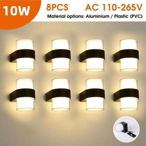 8 Adet Elektrikle Çalışır, 10 Watt Günışığı Alüminyum Kasa Dış Ve İç Mekan Led Aplik Modern Aplik