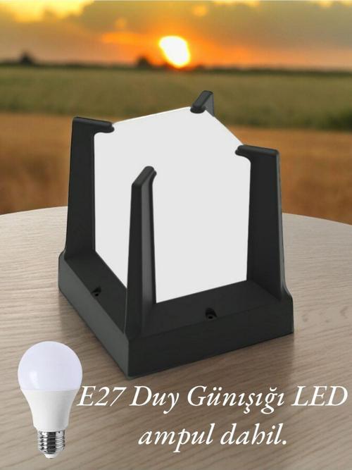 Günışığı Ampul Dahil E27 Duy Bahçe Duvar Armatürü, Modern Yeni Tasarım Dekoratif Set Üstü Aplik