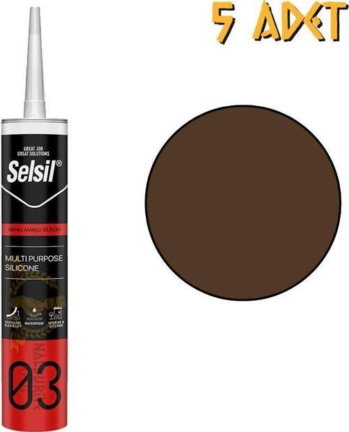 Genel Amaçlı Silikon KAHVERENGİ 322 gr. - 5 Adet