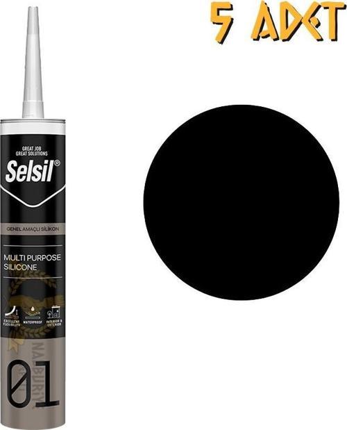 Genel Amaçlı Silikon SİYAH 280 gr. - 5 Adet