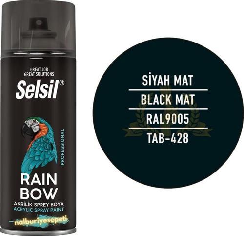 Rainbow Akrilik Sprey Boya MAT SİYAH 400 ml. - RAL9005