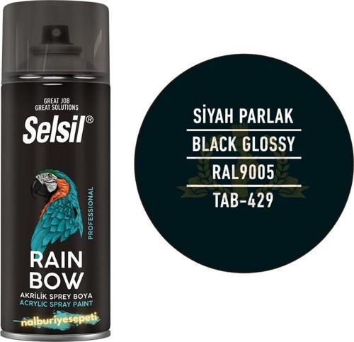 Rainbow Akrilik Sprey Boya PARLAK SİYAH 400 ml. - RAL9005