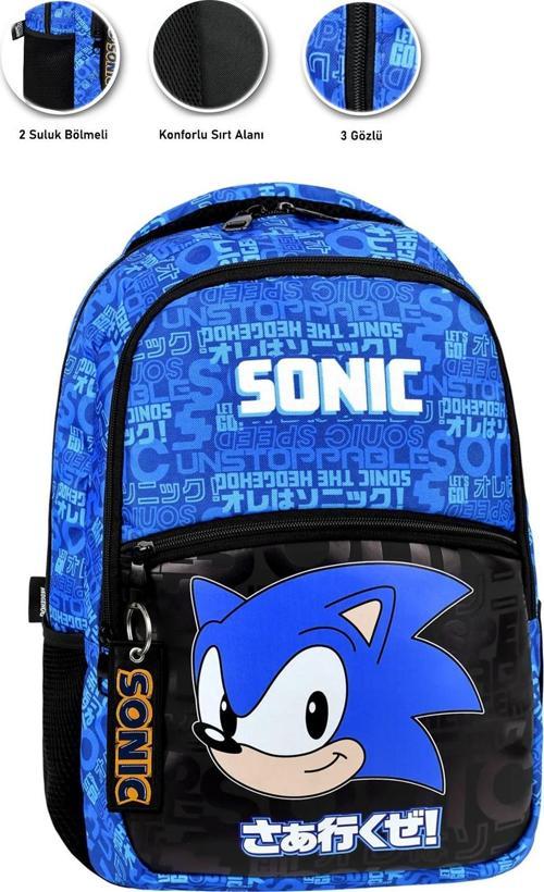 3 Gözlü Kafa Sonic Okul Çantası - Sonic Çanta İlkokul Çantası Erkek Okul Çantası Sırt Çantası