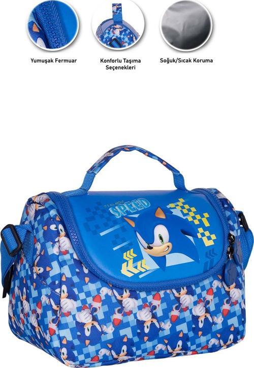 Askılı Sonic Beslenme Çantası - Sonic Beslenme Kabı - Çocuk Yemek Çantası - Çocuk Besleneme Çantası
