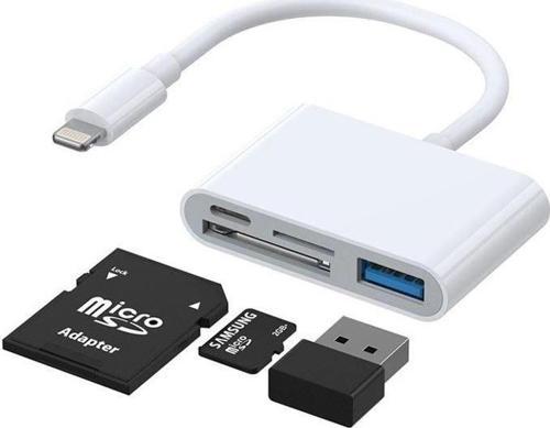 S-H142 Lightning - USB OTG Kart Okuyucu 4 in 1