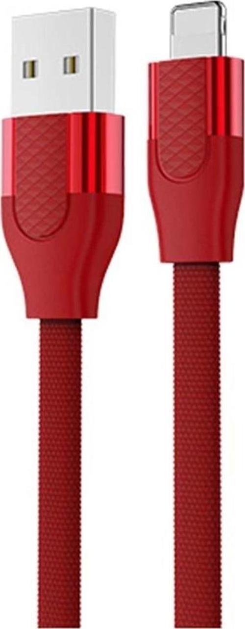 S-M359 1M 2.4A İphone Lightning Hızlı Şarj ve Data Kablosu Kırmızı