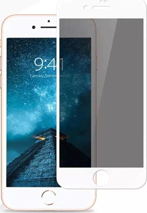 JM221 iPhone 6 Plus 2.5D Privacy Hayalet Ekran Koruyucu Beyaz