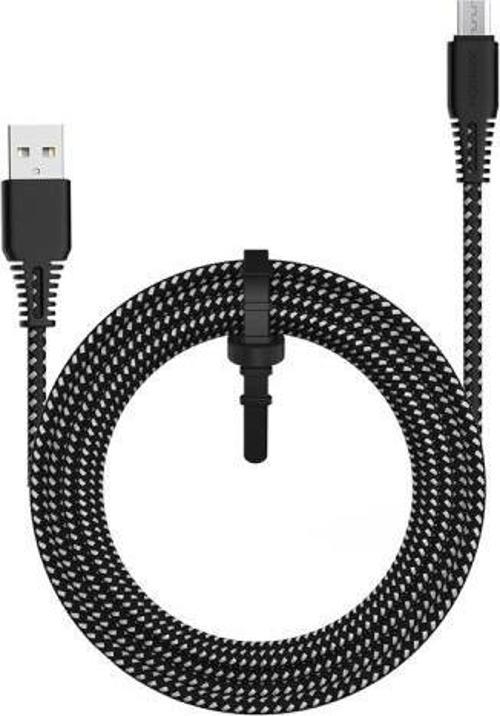 S-T507M Mikro Şarj ve Data Kablosu 2 Metre Kopmaz Kablo Siyah