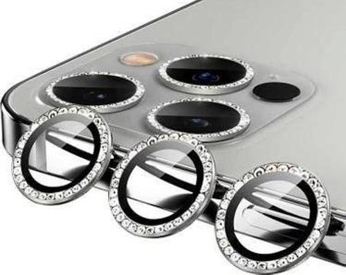 İphone 11 Pro Max Taşlı Kamera Lens Koruyucu Çerçeveli Koruyucu