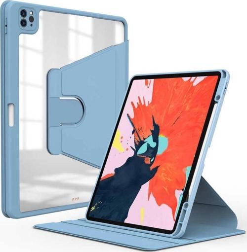 İpad Pro 12,9 İnç Uyumlu Kılıf Katlanır Kalem Bölmeli Standlı Uyku Modlu Akıllı Kapak