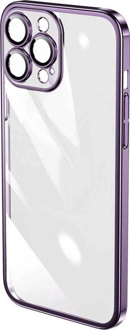 İphone 11 Darbe Emici Şeffaf Kenarları Renkli Sert Lazer Lensli Kılıf