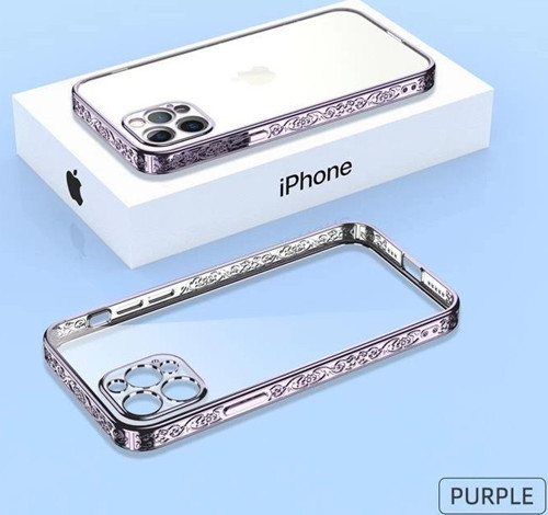 İphone 12 Pro Max Plating Kreatif Desenli Silikon Telefon Kılıfı