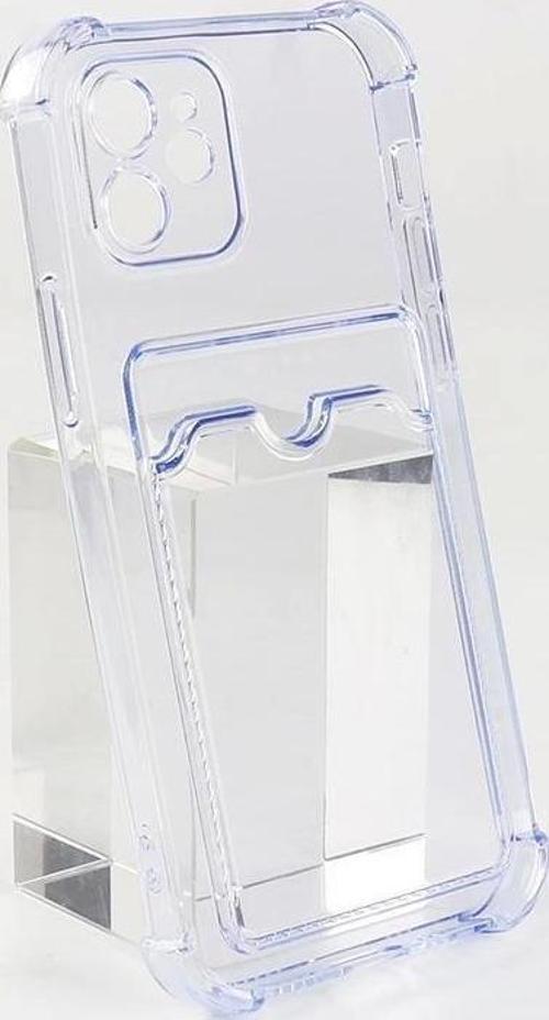 İphone 12 Pro Max Şeffaf Kartlıklı Kamera ve Darbe Korumalı Telefon Kılıfı