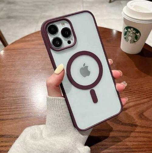 İphone 12-12 Pro Magsafe Uyumlu Mat Çerçeveli Telefon Kılıfı