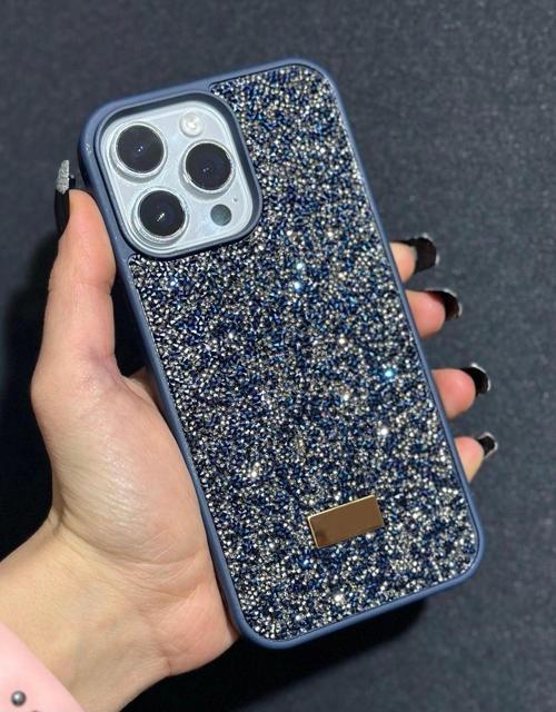 İphone 14 Pro Max Uyumlu Sw İnce Taşlı Elmas Işıltılı Telefon Kılıfı