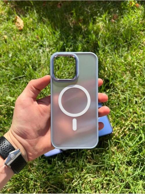 İphone 15 Pro Max MagSafe Uyumlu Mat Krom Telefon Kılıfı