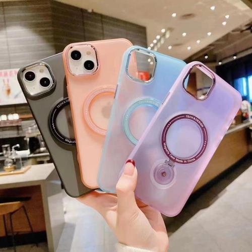 İphone 14 Stantlı Buzlu Sert Magsafe Kapak