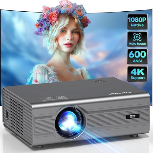 WiFi 6 ve Bluetooth 5.2, 400 ANSI Yerel 1080P 4K Destekli Projektör - Gri