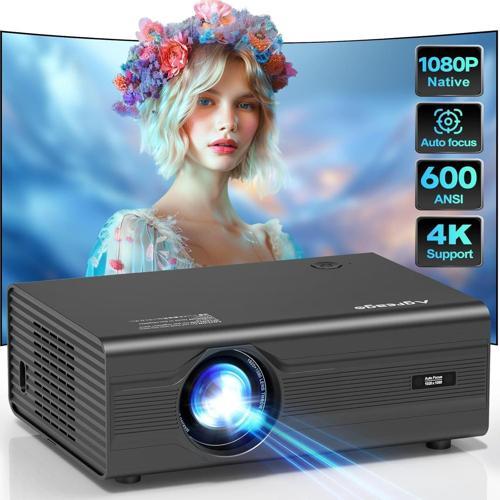 WiFi 6 ve Bluetooth 5.2, 400 ANSI Yerel 1080P 4K Destekli Projektör - Siyah