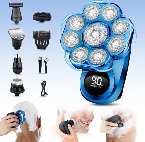 9D Elektrikli Baş Tıraş Makinesi Geliştirilmiş - Mavi